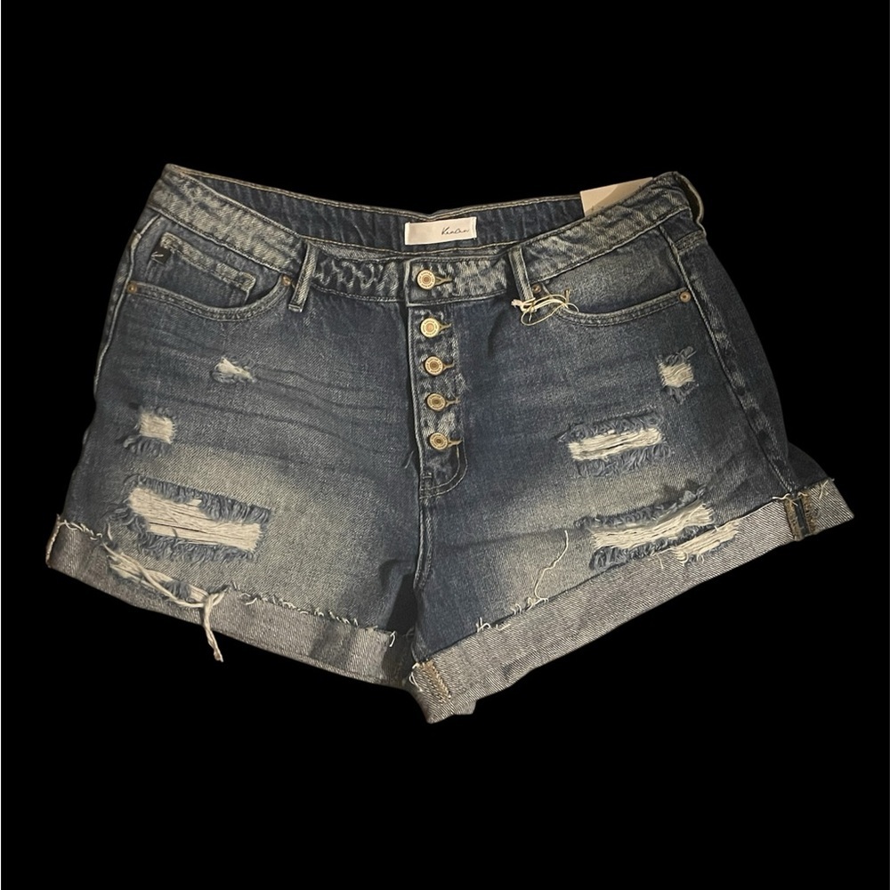 KanCan Blue Distressed Jean Shorts